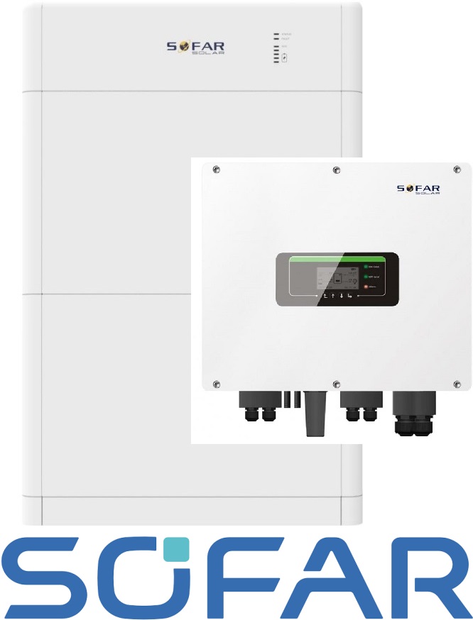 Sofar Zestaw: SOFAR Inwerter hybrydowy HYD10KTL-3PH , Magazyn energii Sofar 10kWh BTS E10-DS5